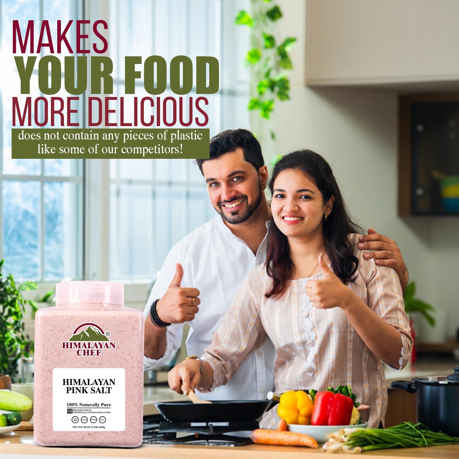 Himalayan Chef Cooking Pink Salt, Salt 80 Ounce (Pack of 1)