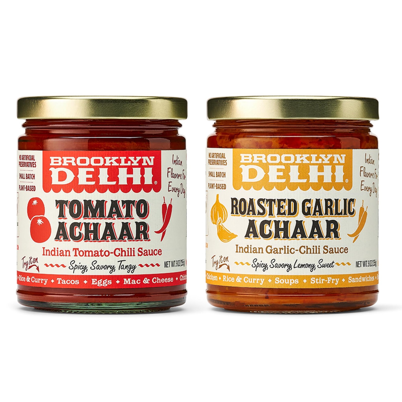 Brooklyn Delhi Tomato and Roasted Garlic Achaar – Savory, 9 Ounce (Pack of 2)
