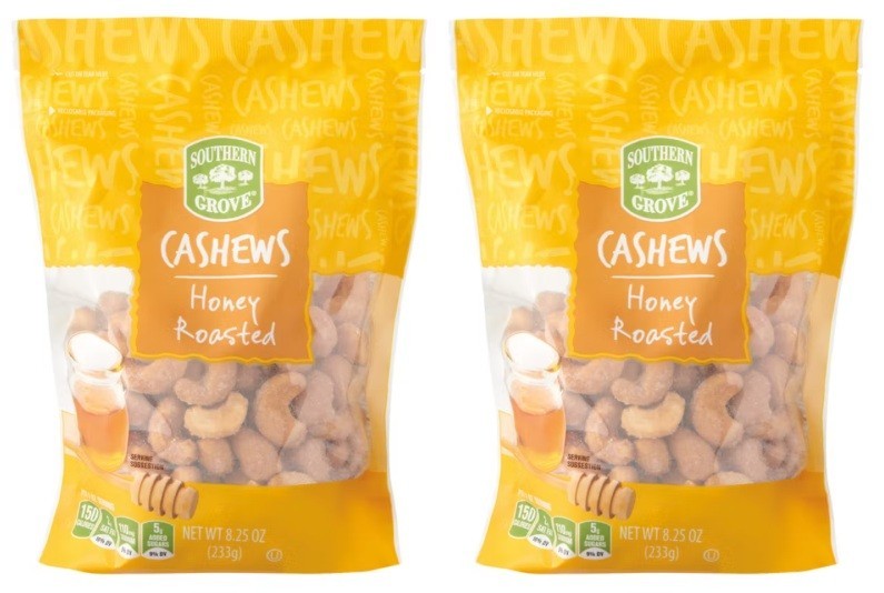 Southern Grove Cashews Honey Roasted, 8.25 oz (2 Bags)