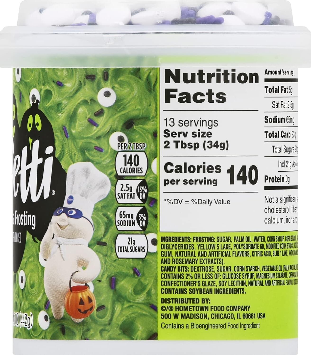 Pillsbury Funfetti Halloween Cake Mix Candy Bits Green Cupcake 2-15.2Oz JAN 2027
