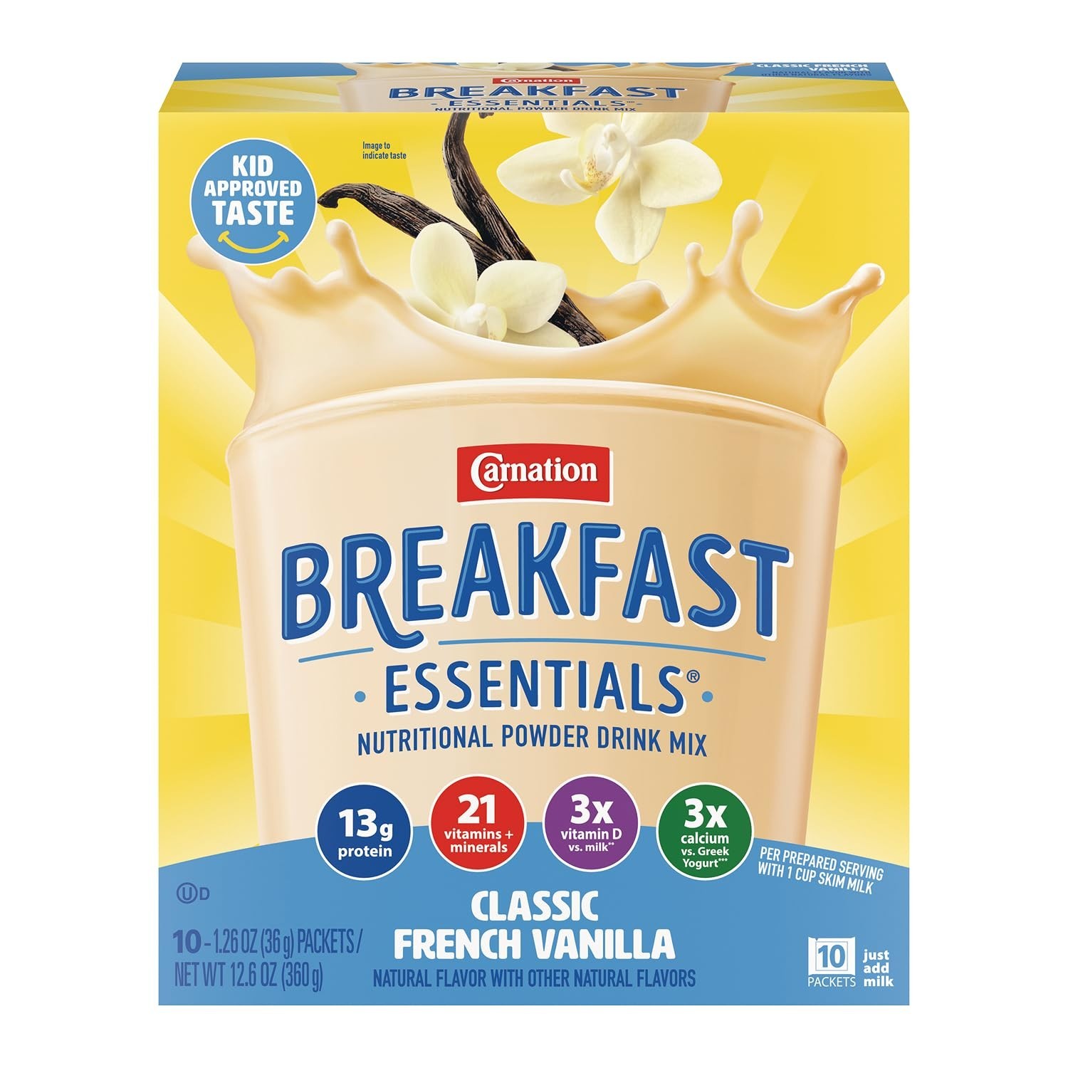 Carnation Breakfast Nutritional Drink Vanilla 1.26 Oz – 10 Count (Pack of 6)