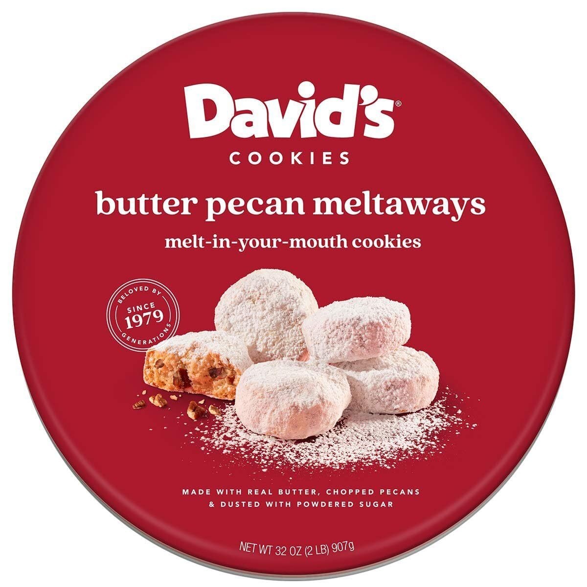 David’s Gourmet Butter Pecan Meltaways – 32oz of Luxurious Shortbread Cookies