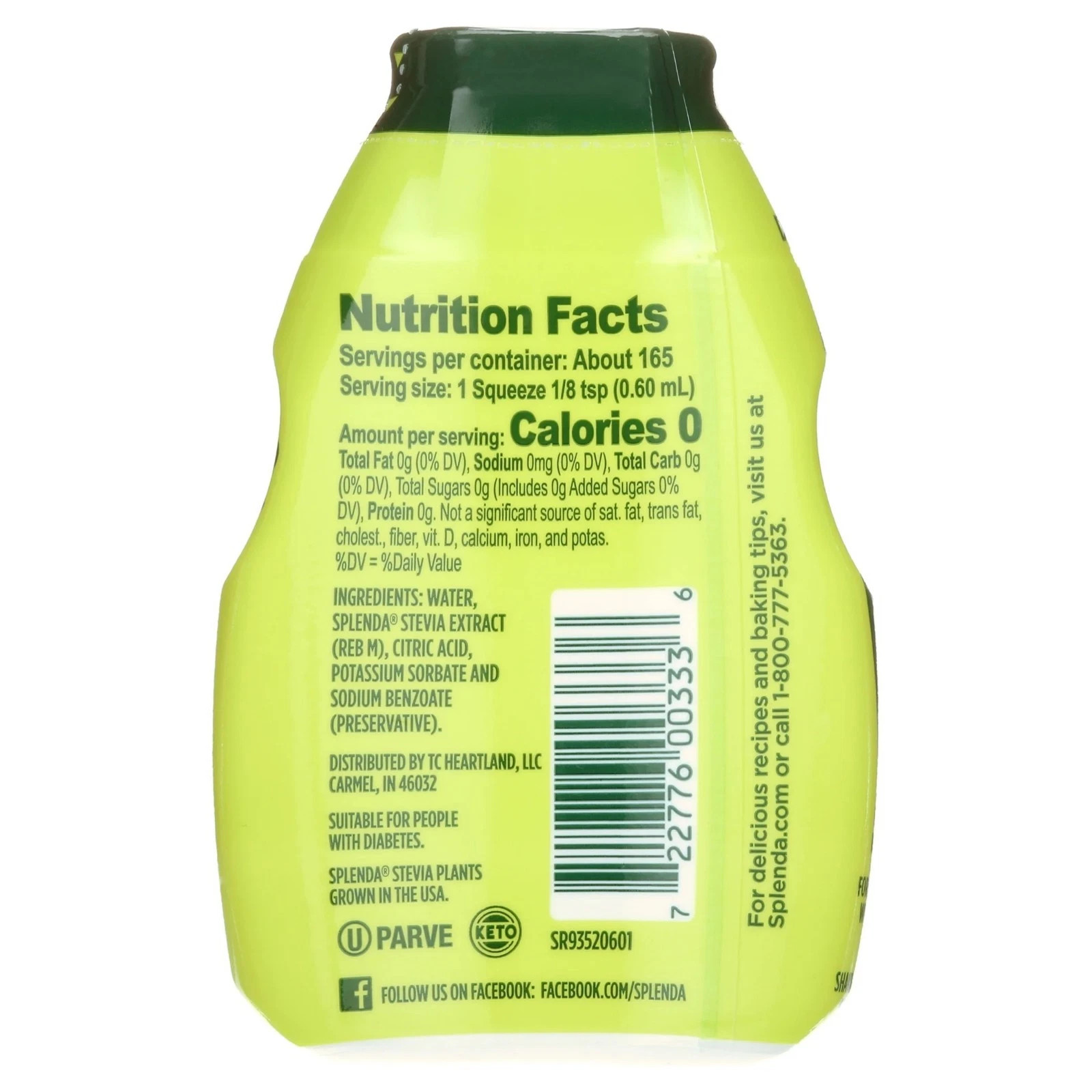Splenda ZERO Stevia Liquid Zero Calorie Sweetener, 3.38 fl oz.