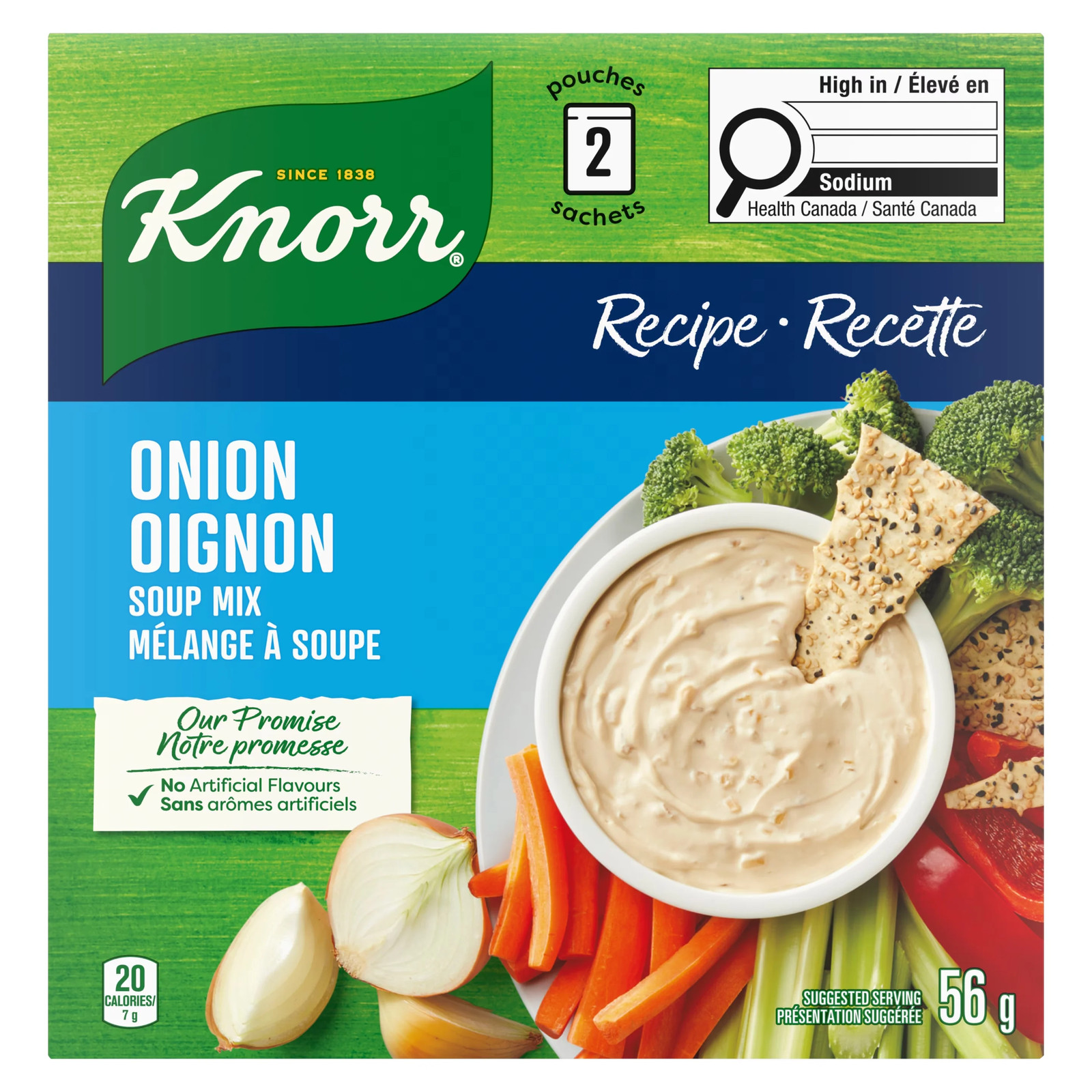 Knorr Recipe Onion Soup Mix 2 Pouches-56g/2oz. (Imported from Canada)