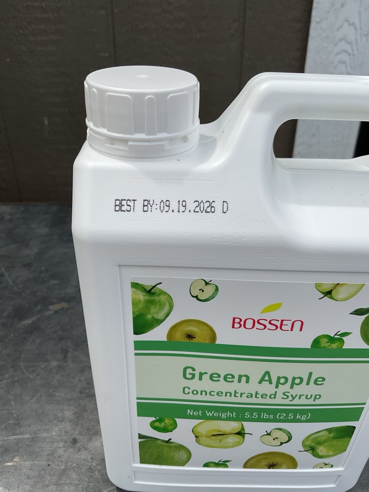 Bossen Green Apple Concentrated Syrup • Net Weight 5.5 lbs • BB 9/19/26