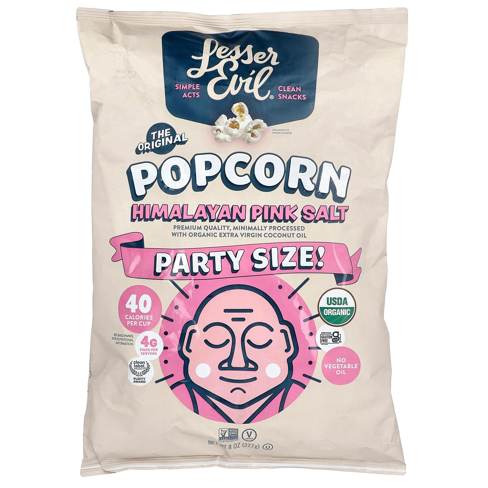 Popcorn, Himalayan Pink Salt, Party Size, 8 oz (227 g)
