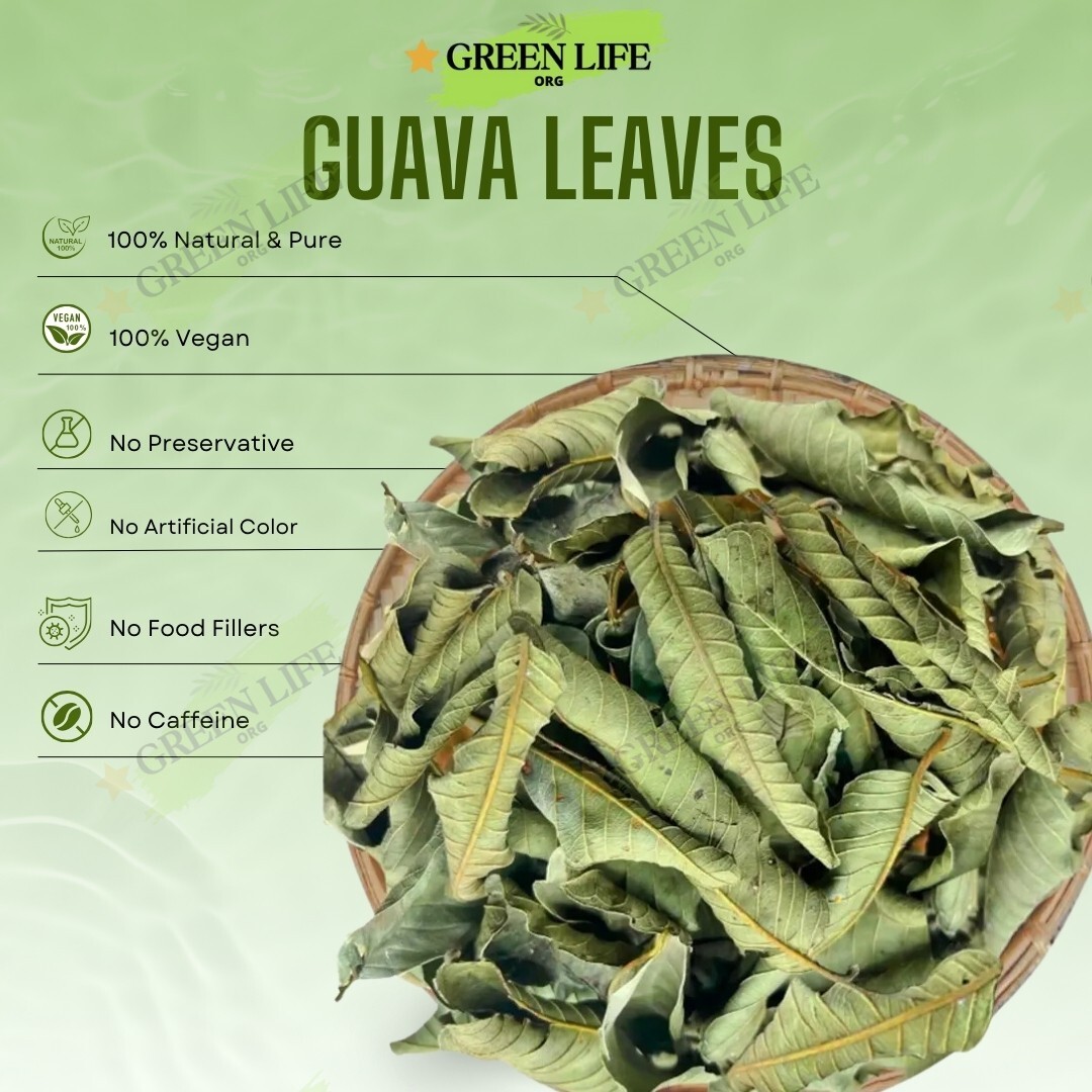 300+ Dried Quava Leaves Tea, Organic, Premium Quality, Sunny Dry, 5.5oz.