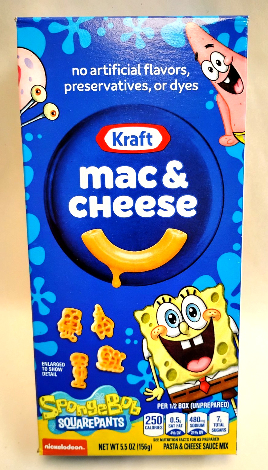 Kraft Spongebob Squarepants Macaroni Cheese Dinner 5.5 Oz Shapes Kids Meal NEW