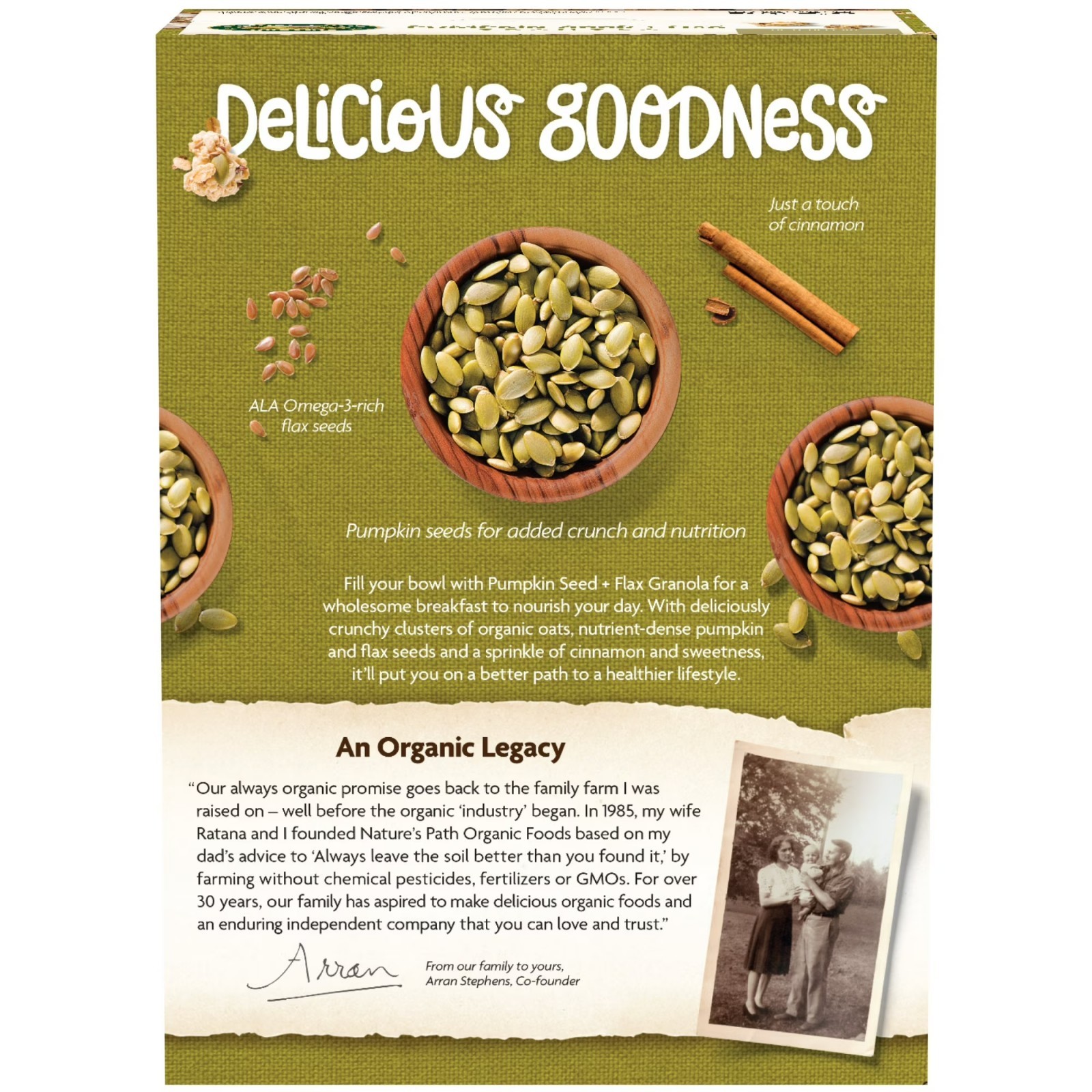 Nature’s Path Organic Granola, Pumpkin Seed + Flax, 28.2oz Box