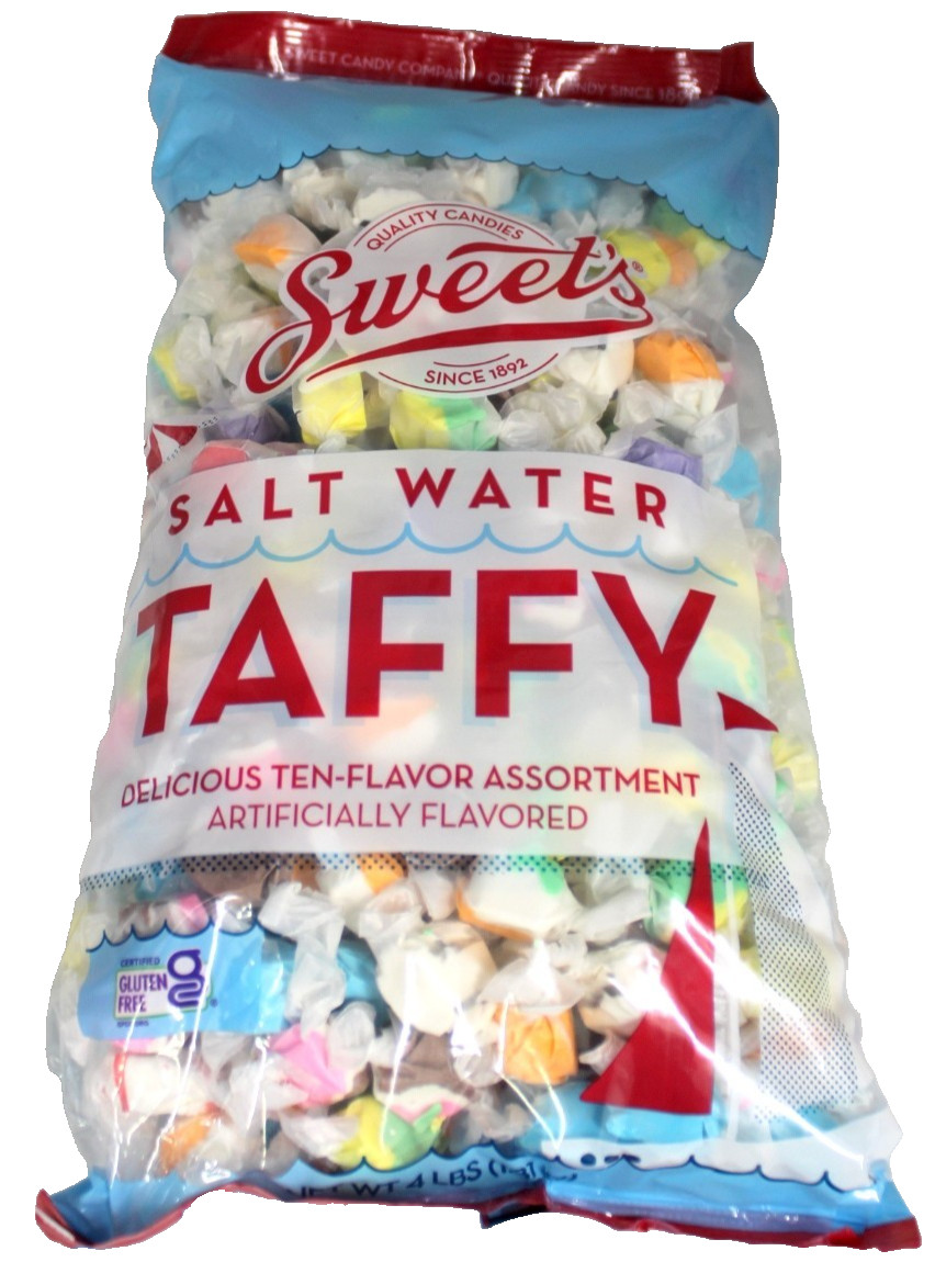 Sweets Salt Water Taffy 4 Lbs Candy Bulk Taffy Candies Chew Assorted Flavors