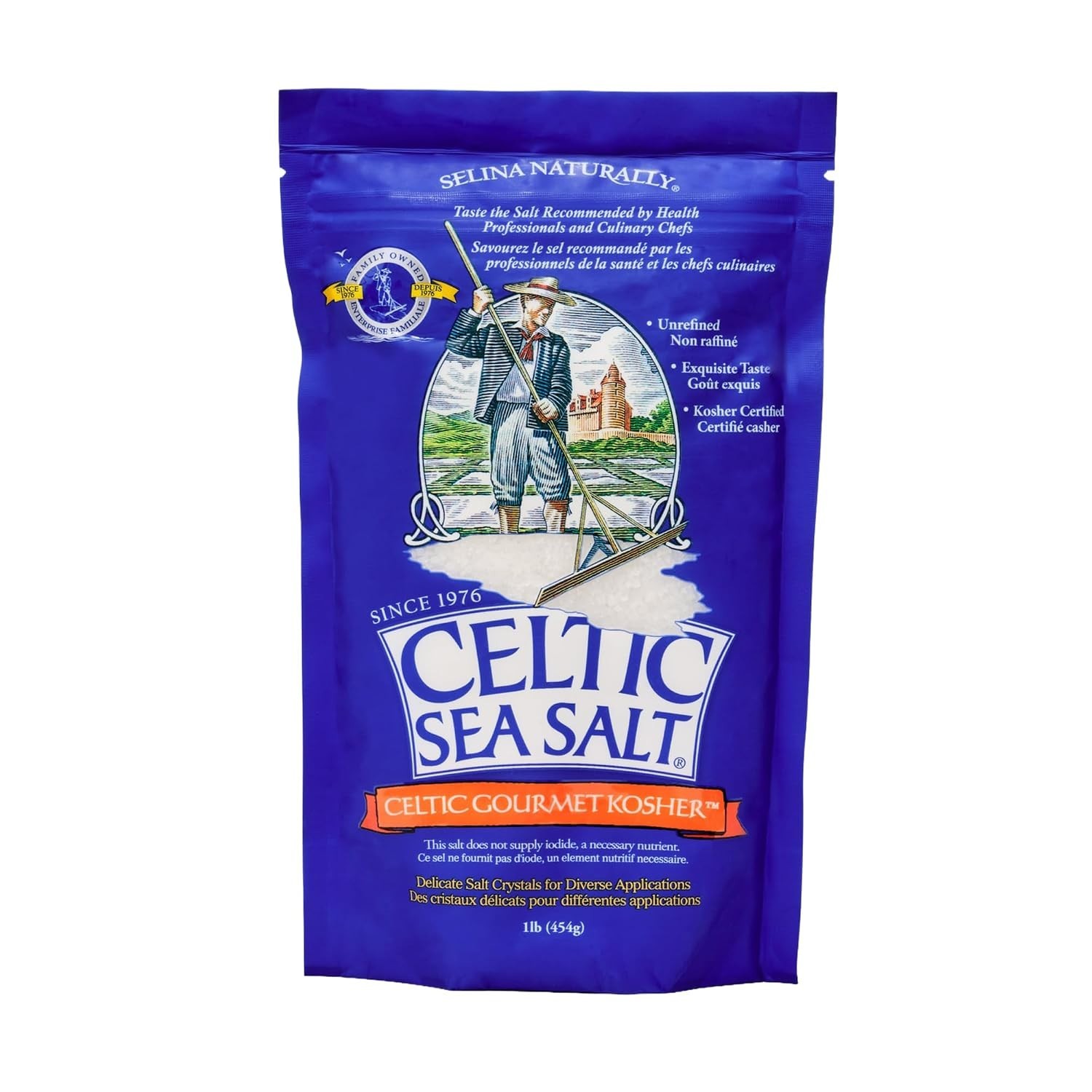 Celtic Sea Salt Kosher, Unrefined Kosher 16 Ounce (Pack of 1), Bag