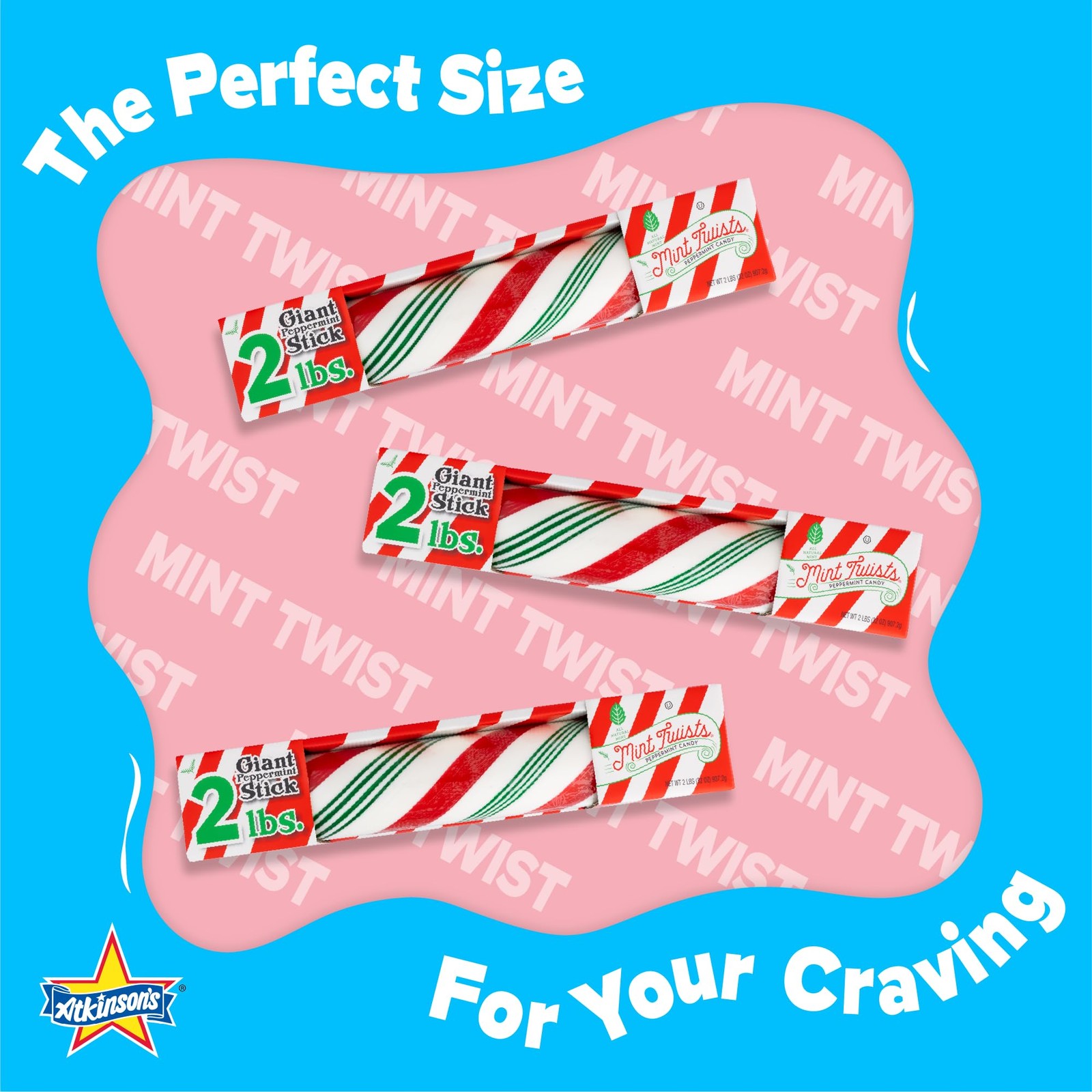 Mint Twists Giant Peppermint Stick Red and White 2 lb