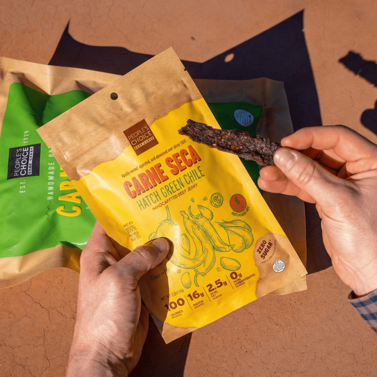 Carne Seca People’s Choice Beef Jerky Hatch Green Chile – Our Gehrke Jerky Store