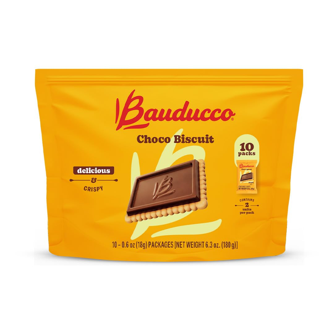 Bauducco Choco Biscuit Cookies – Crispy Chocolate-Covered Biscuits, Individually