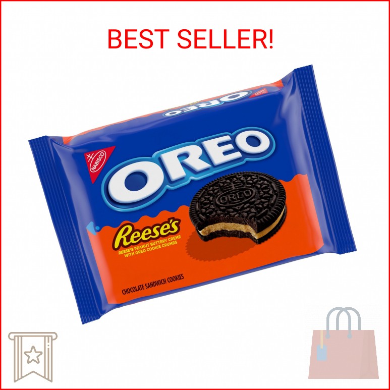 OREO REESE’S Peanut Buttery Creme Chocolate Sandwich Cookies, 12.35 oz