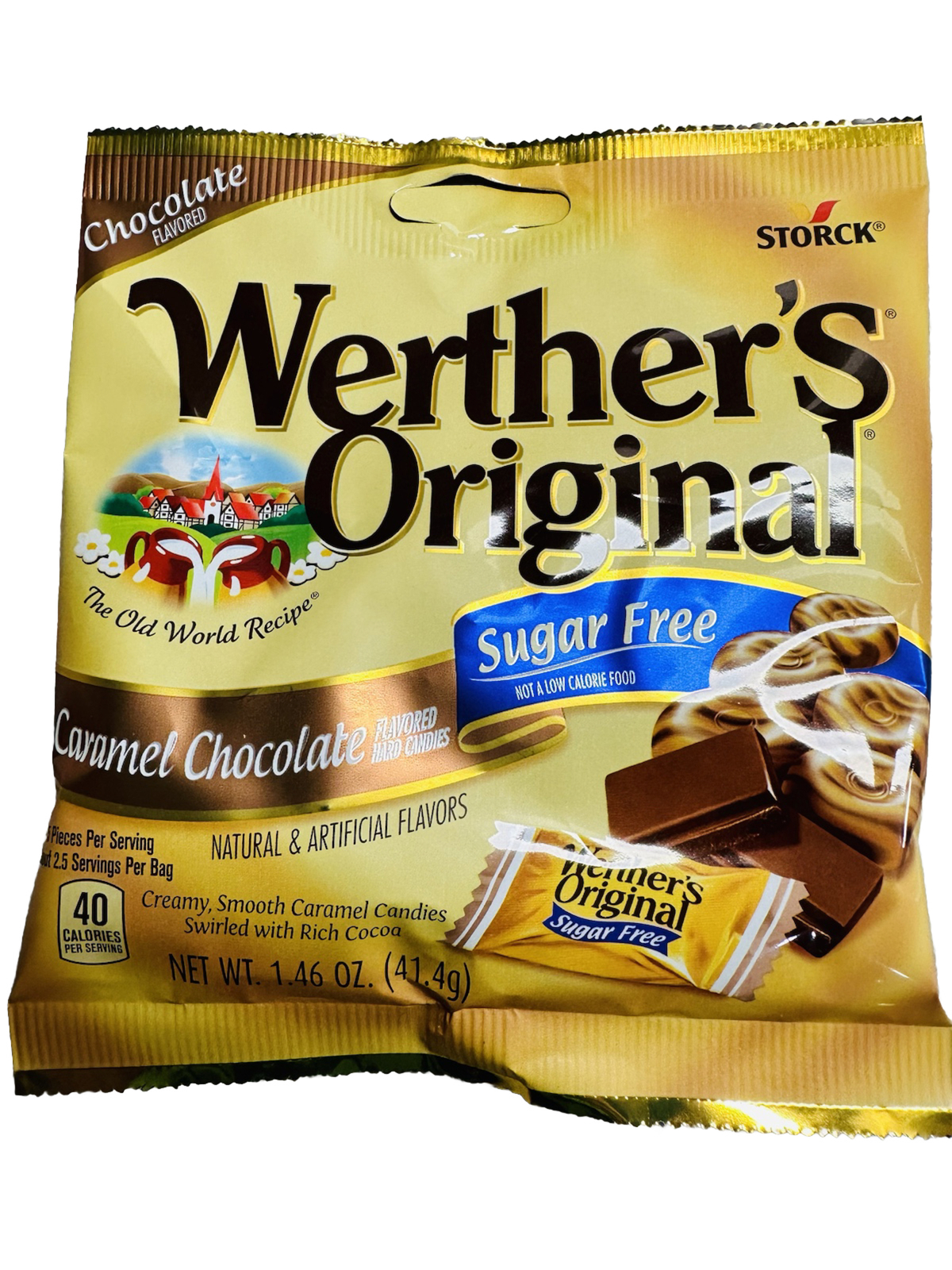 Storck Werther’s Original Caramel Chocolate Hard Candies Sugar Free 1.46oz/41.4g
