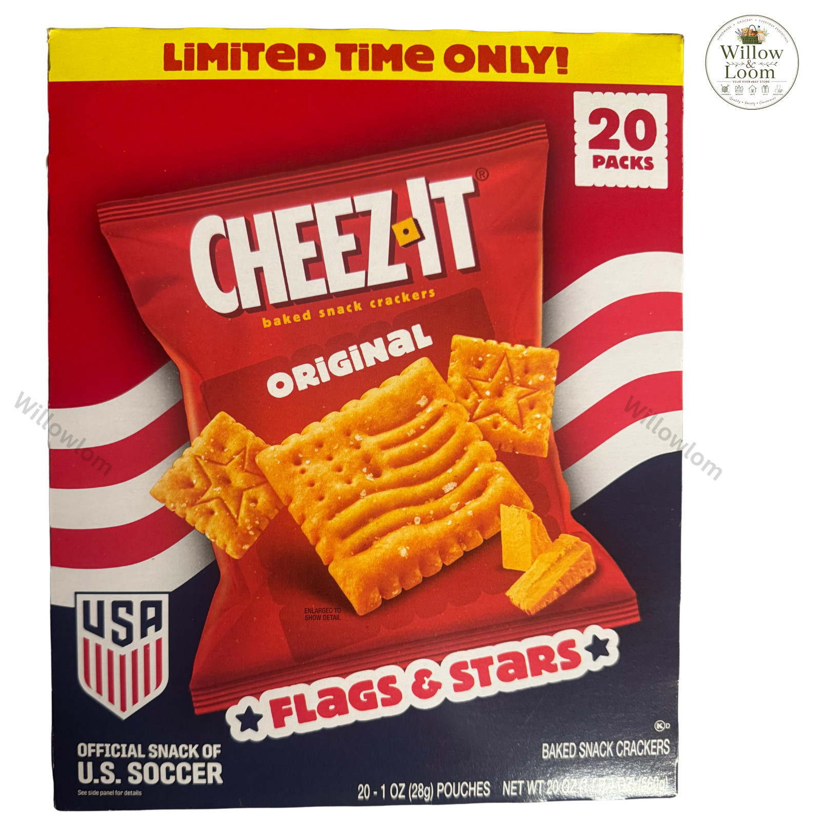 Cheez-It Original Flags Stars 20-Pack 20oz Limited Edition US Soccer Crackers