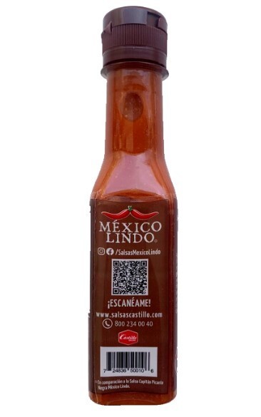 5-Pack Mexico Lindo Salsa Chiltepin . 150ml/5oz Red Chiltepin Hot Sauce