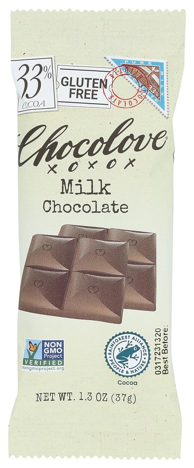 Chocolove Premium Chocolate Bar Milk Chocolate Pure Mini Bars 1.3 Oz Pack Of