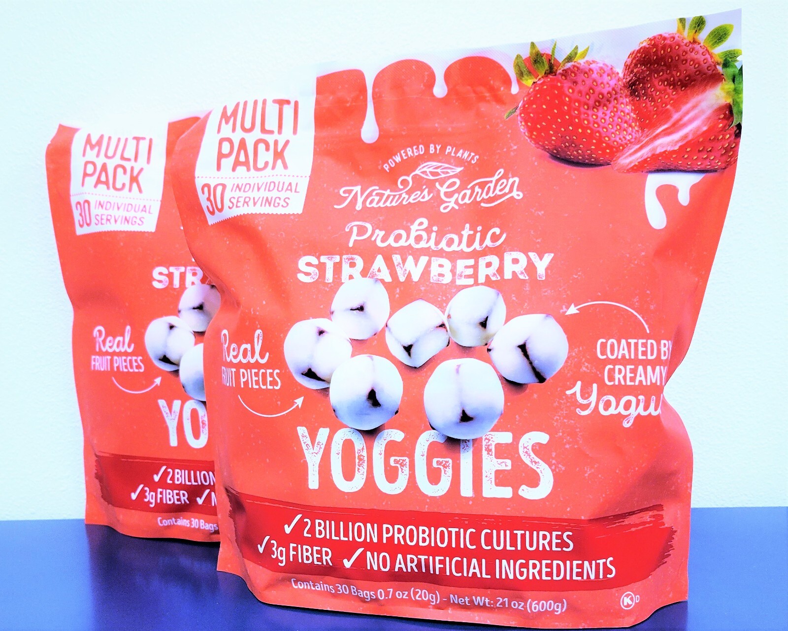 Nature’s Garden Probiotic Yoggie Bites Strawberry, 21oz (30 x 0.7oz), Pack of 2