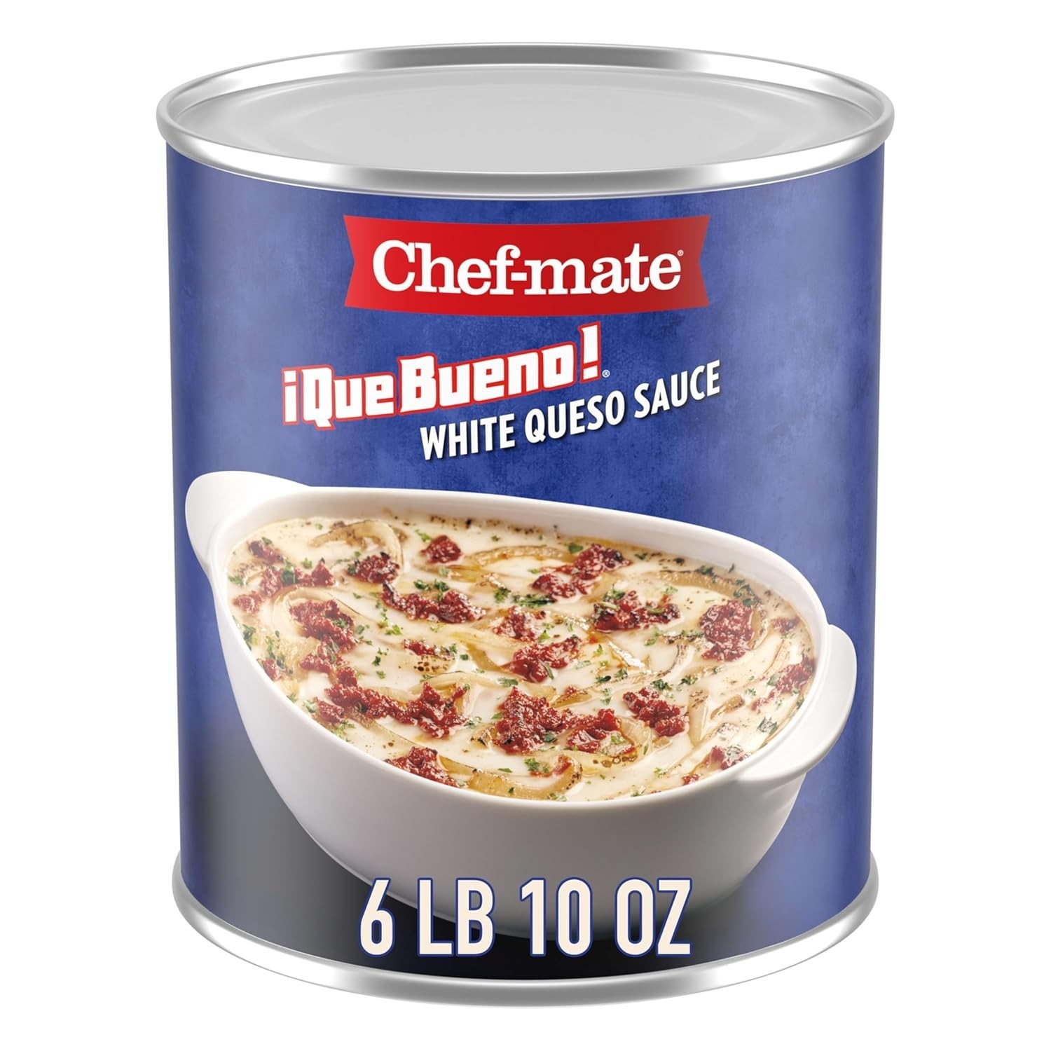 Chef-mate Que Bueno White Queso and Nacho Cheese Sauce, Canned Food, 6 lb. 10 oz