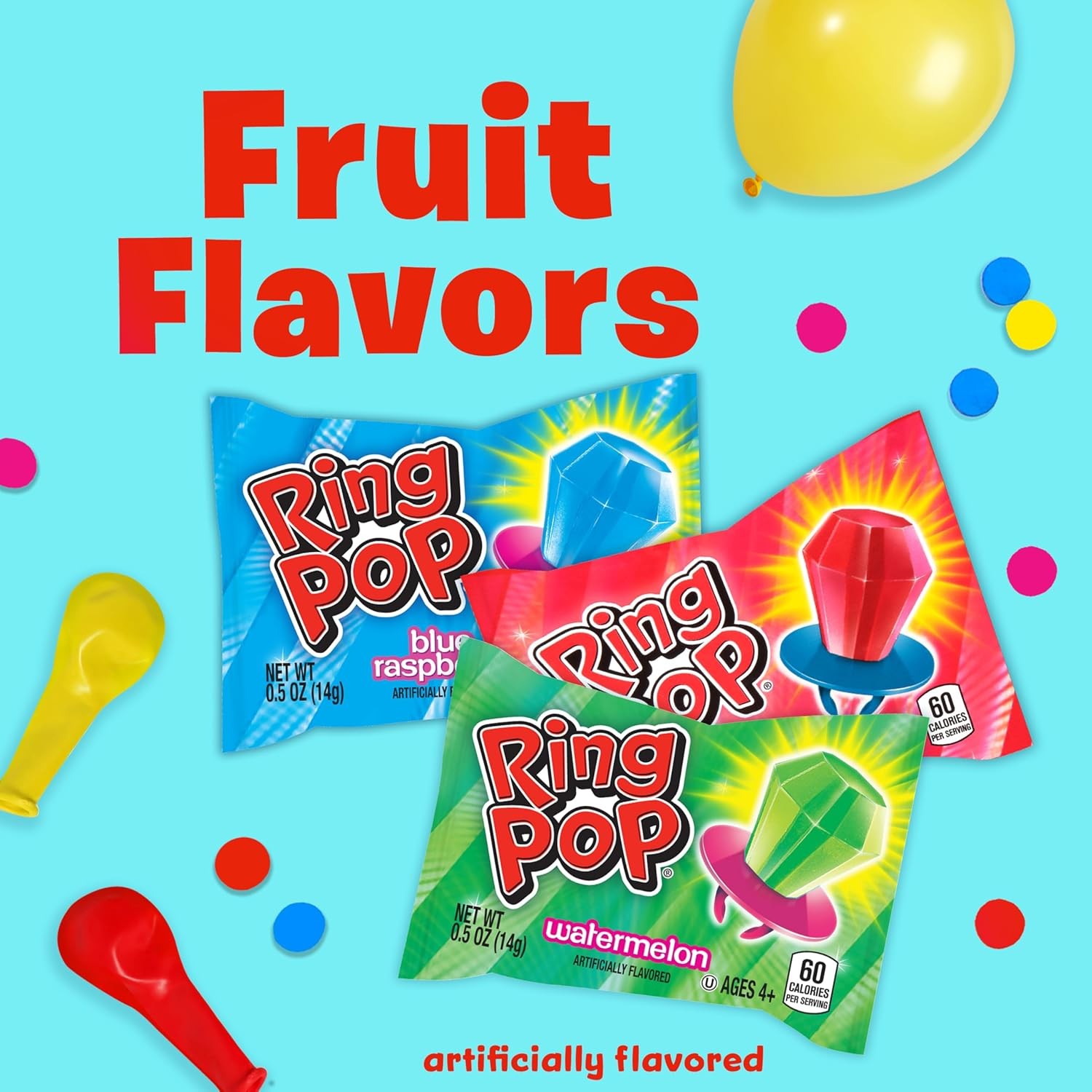 Ring Pop Individually Wrapped Bulk Lollipop Variety Party Pack – 20 Count Sucker