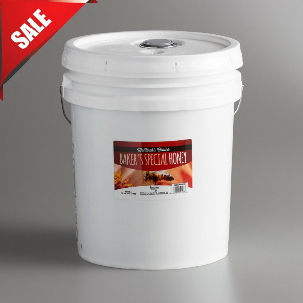 Monarch’s Honey 60 lb Pure Bulk Honey 5 Gallon Pail Bakers Special Gluten-Free