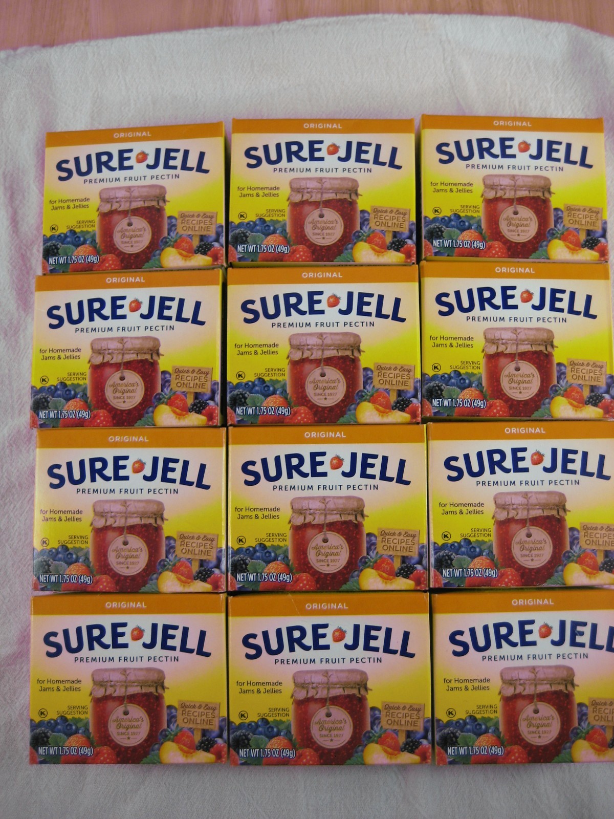 Sure Jell ORIGINAL Premium Fruit Pectin 1.75 oz Per Box Lot of 36 Exp 2028