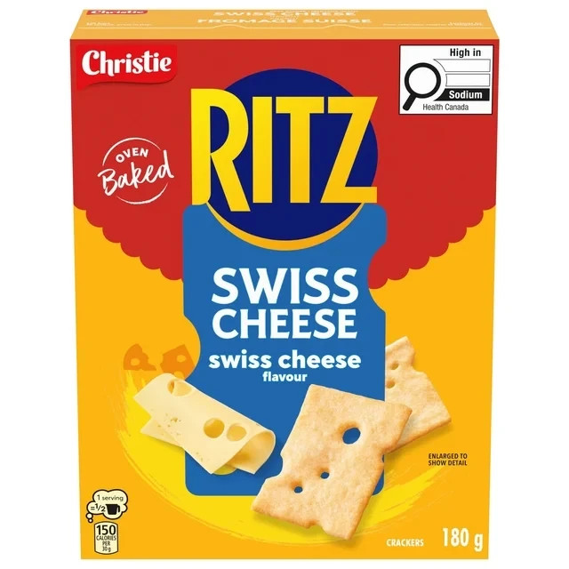 Box of Christie Ritz Swiss Cheese Flavored Crackers 180g / 6.34 oz