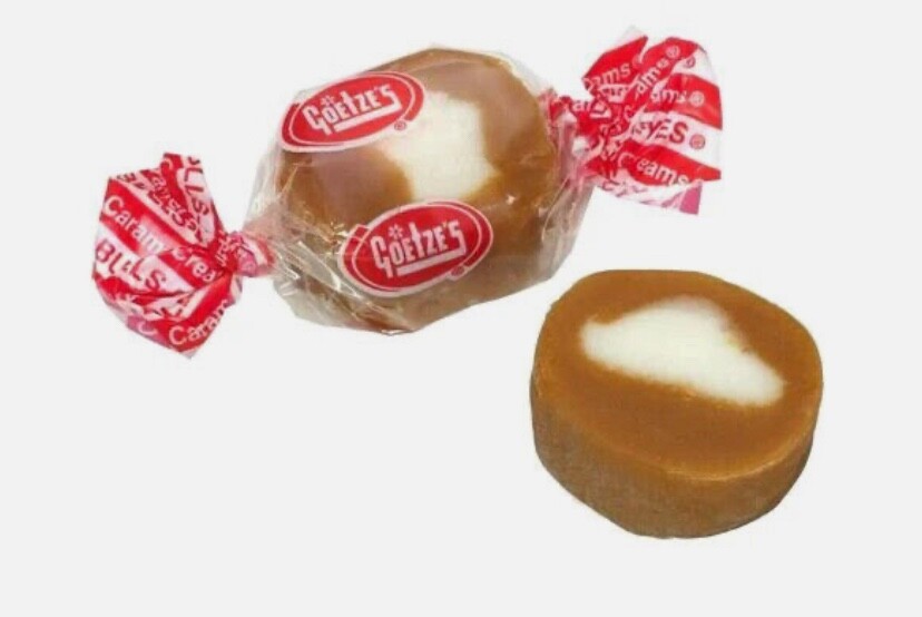 Goetze’s 3.25lb CARAMEL CREAMS Bullseye Candy Carmel Bulls Eye Bulk Goetze