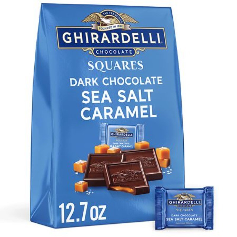 Dark Chocolate Squares Bag Sea Salt Caramel 12.7 OZ