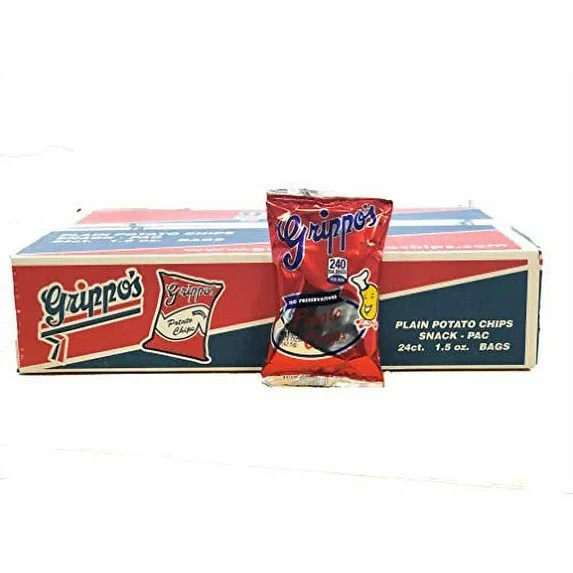 Grippo’s Plain Potato Chips – 1.5 Oz Bags 24 Count