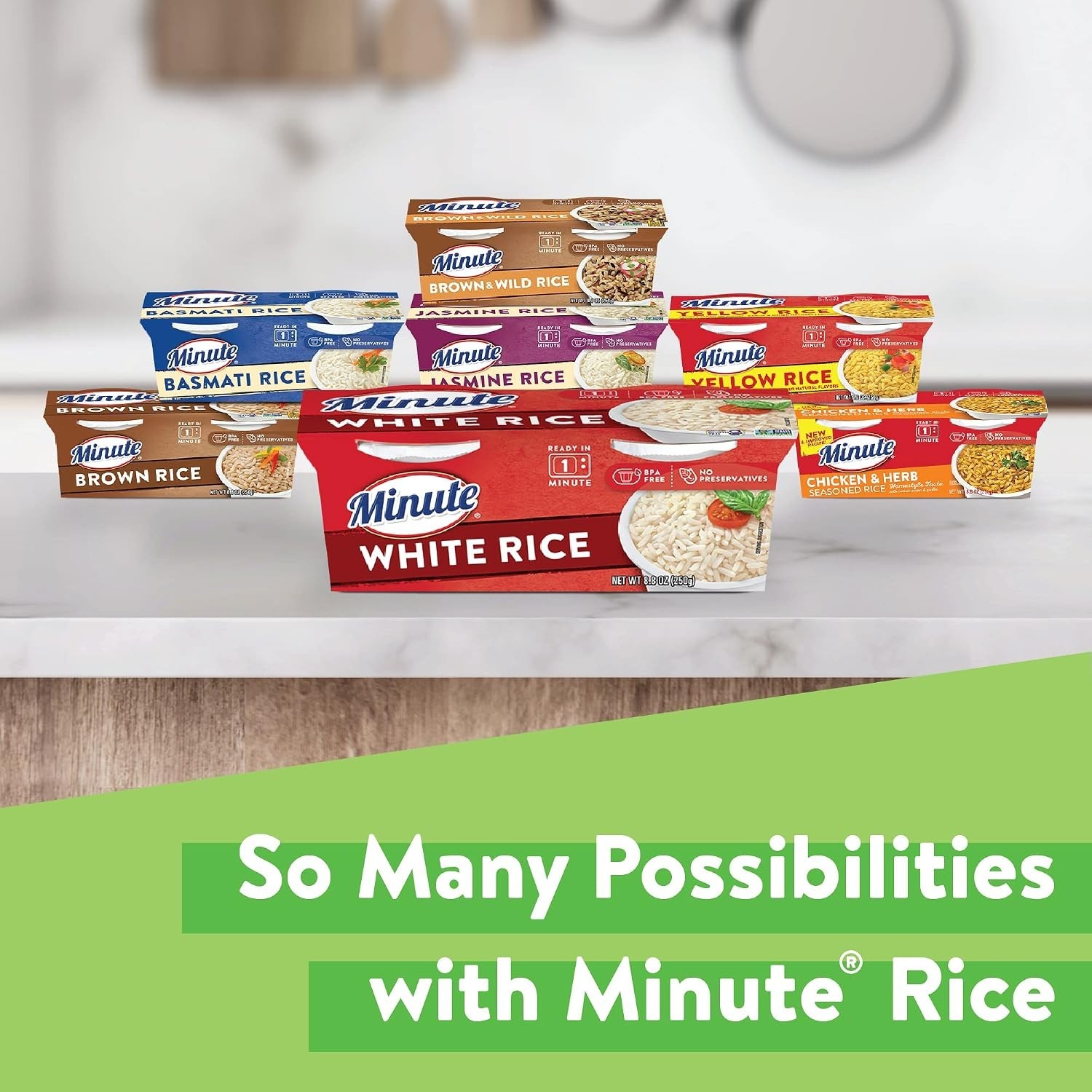 Ready-to-Serve White Rice, Microwavable Rice Cups, 8.8-Ounce Cups Pack of 8