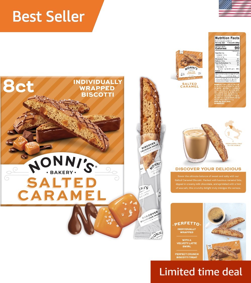 Gourmet Salted Caramel Biscotti – Individually Wrapped for Anytime Enjoyment