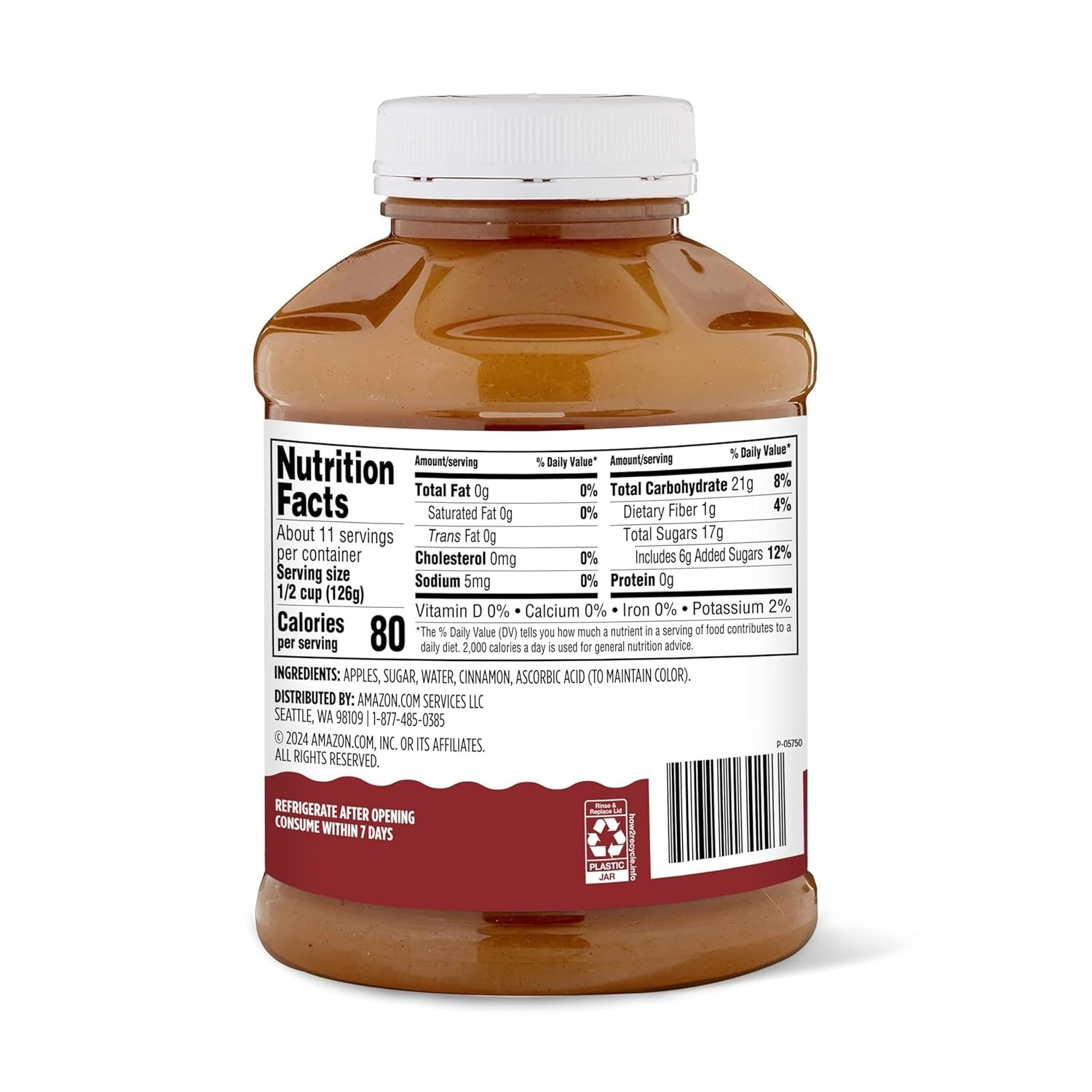 Amazon Grocery, Cinnamon Apple Sauce, 48 Oz