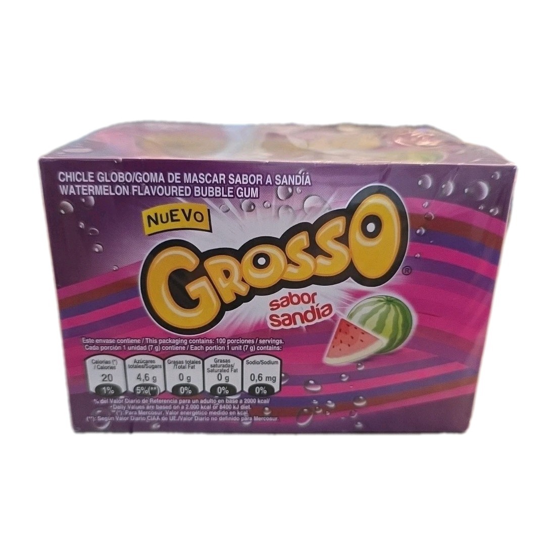 GROSSO FLAVOURED WATERMELON BUBBLE GUM 100 Pcs
