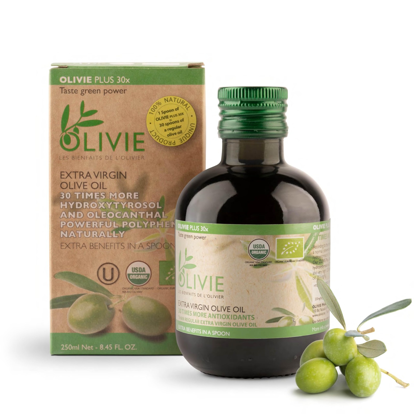 Organic High Polyphenol Rich Extra Virgin Olive Oil OLIVIE PLUS 30X | Moroccan