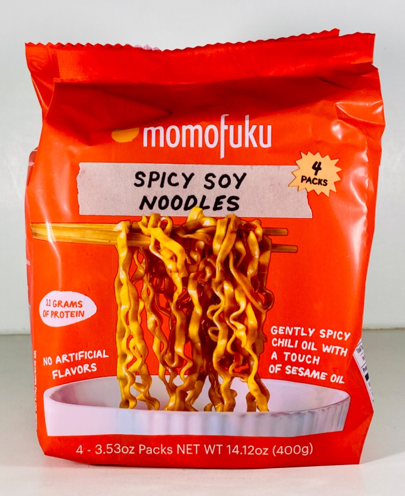 MOMOFUKU Spicy Soy Noodles by David Chang, 11g Protein, Air Dried Noodle, 4 PK