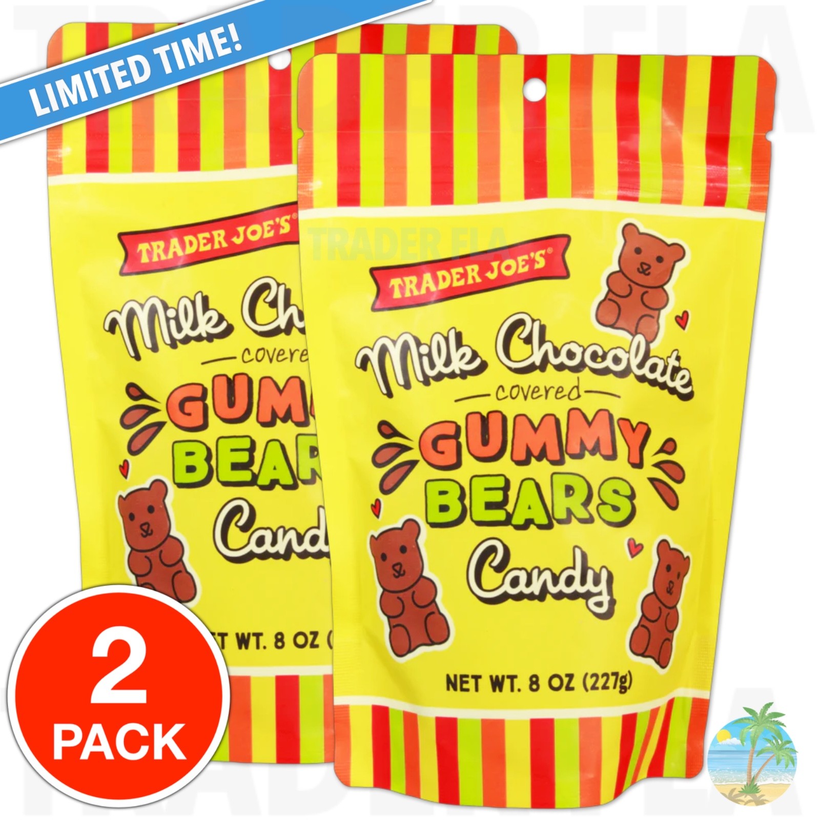 2Pack Trader Joe’s Milk Chocolate Covered Gummy Bears Gummies – from Sweden!