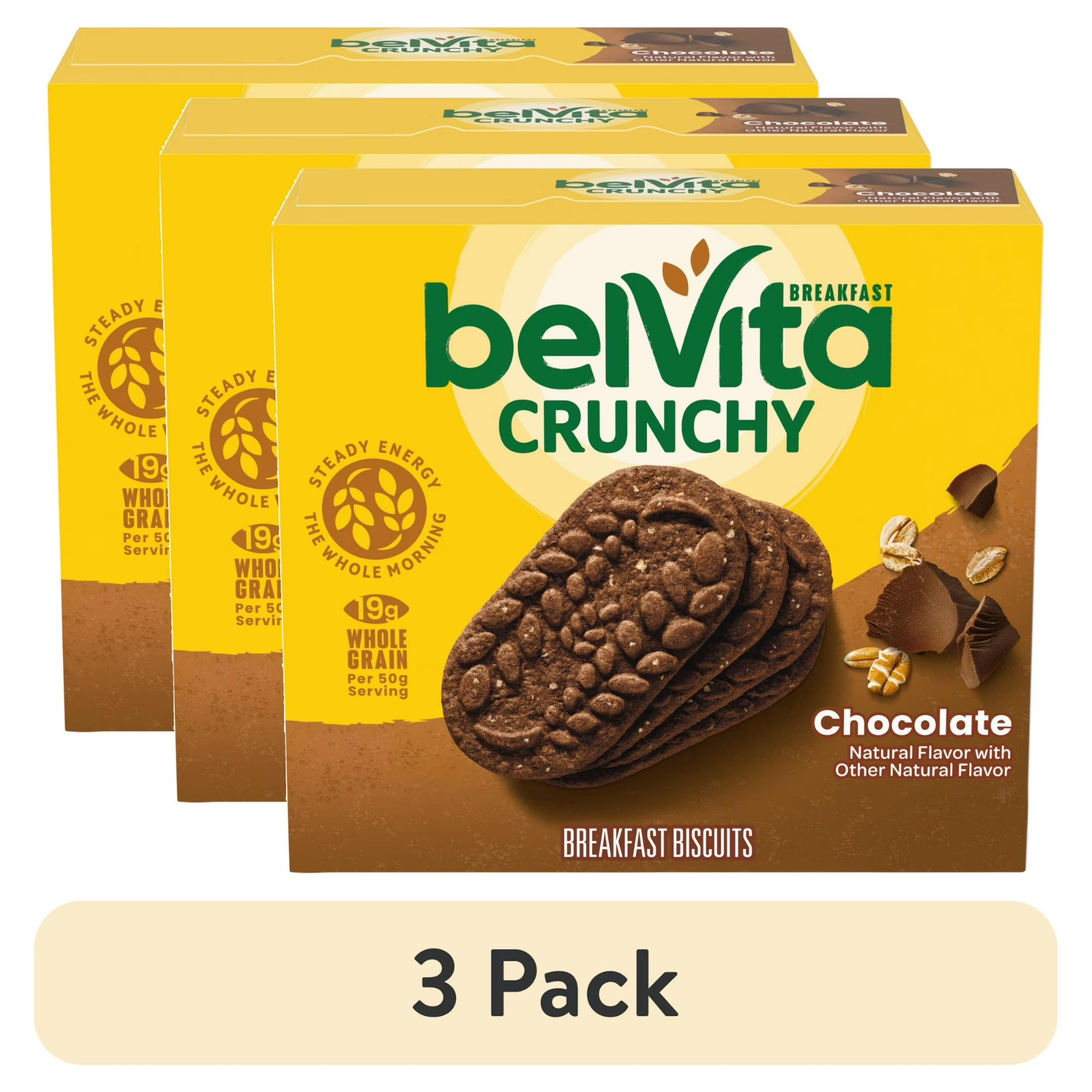 (3 pack) belVita Breakfast Bars Biscuits, Chocolate, 5 Packs (4 Biscuits Per Pac