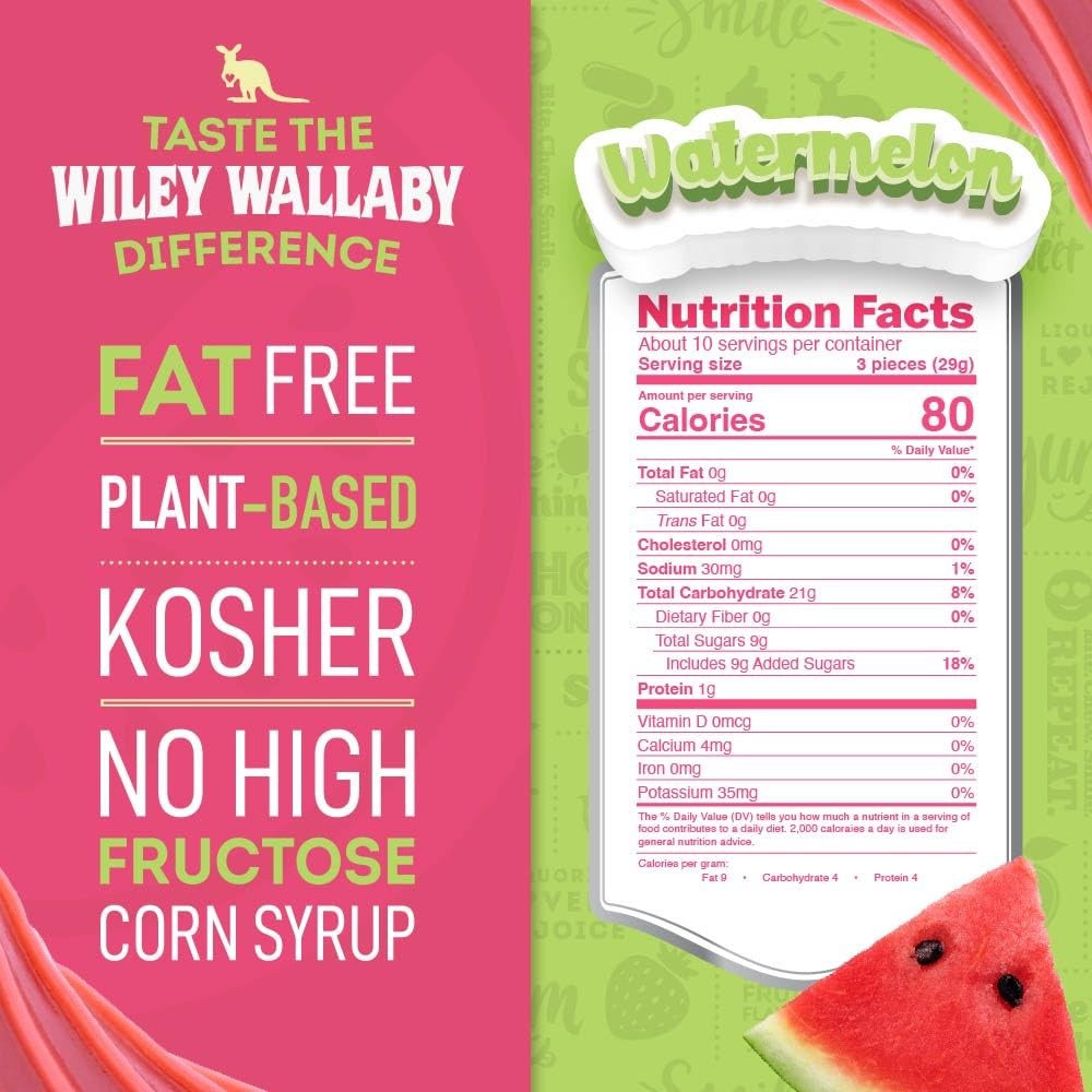 Wiley Wallaby Licorice Watermelon, 10.0 oz( 2 Pack)
