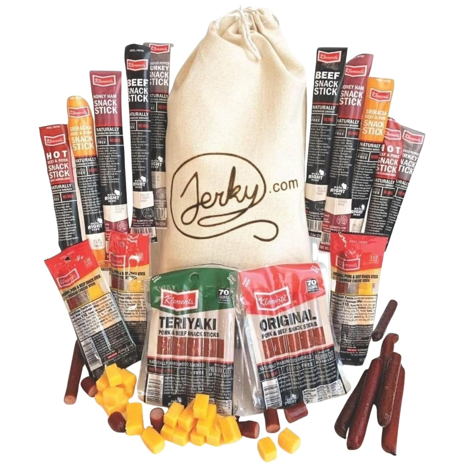 Jerky.Com 26Pc Meat Sticks Variety Pack | Beef Jerky Gifts for Men | Low Sugar &