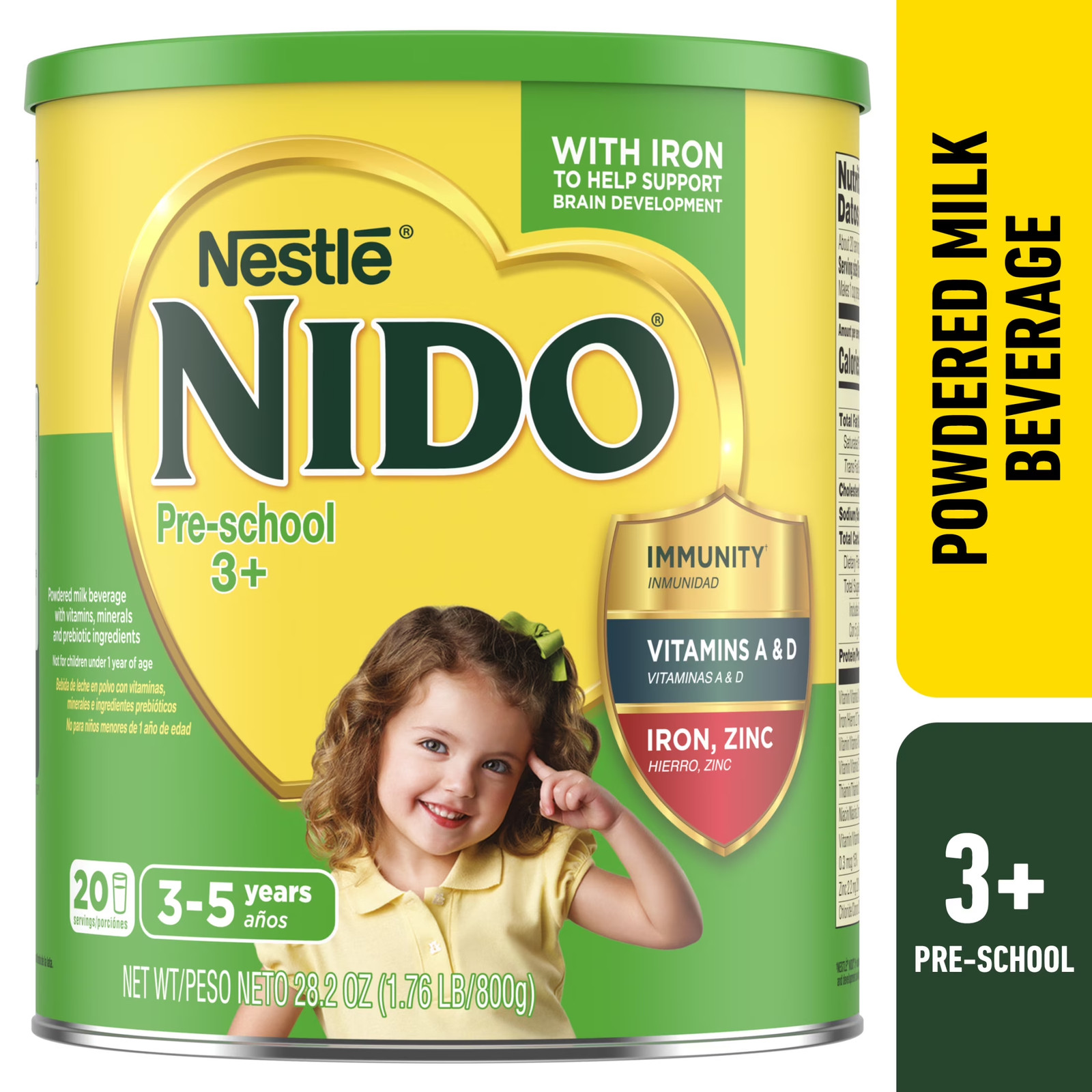 Nestle 3 to 5 Years Toddler Powdered Milk Beverage, 28.2 Oz Canister