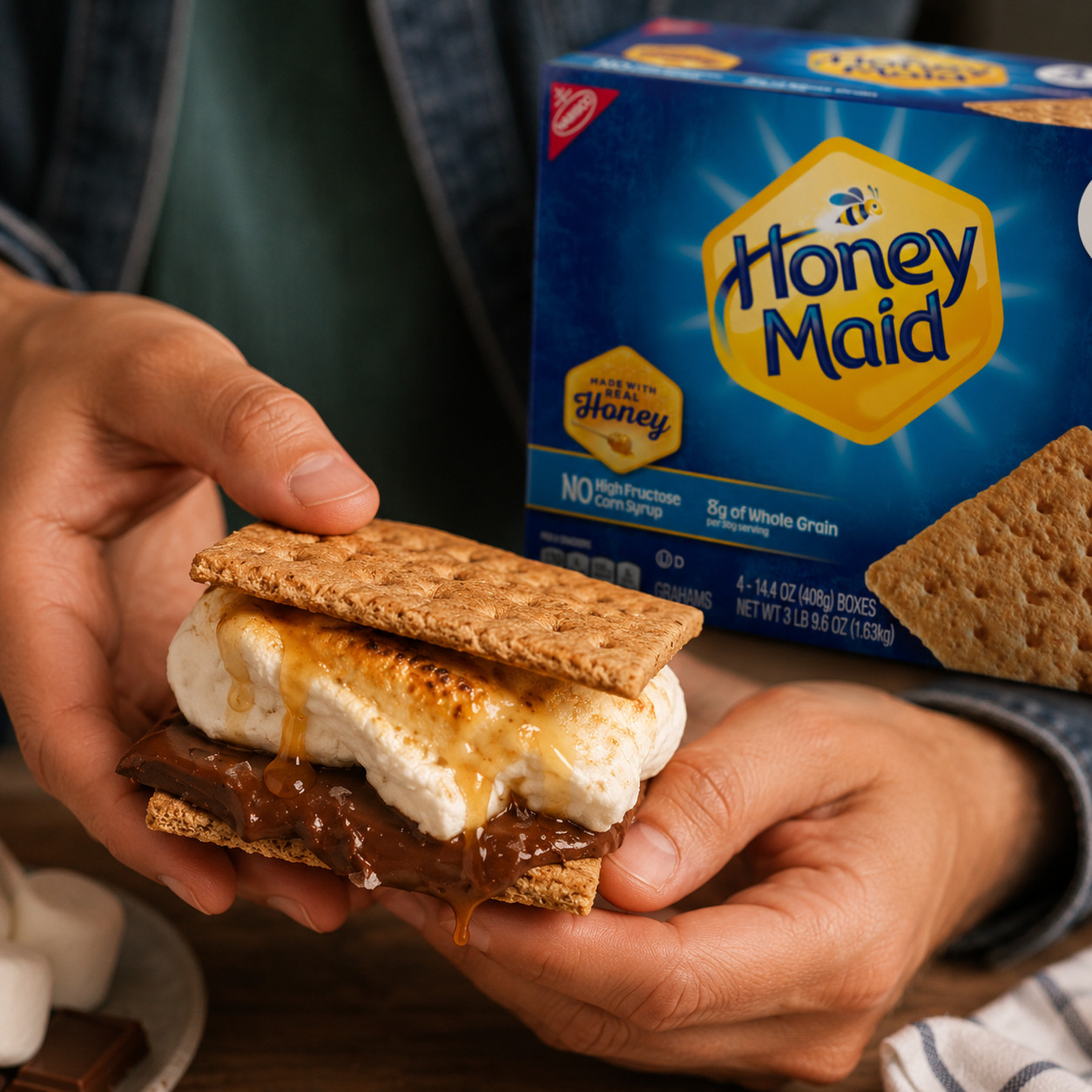 4 Pack HONEY MAID Graham Crackers, 14.4 oz, 4-count