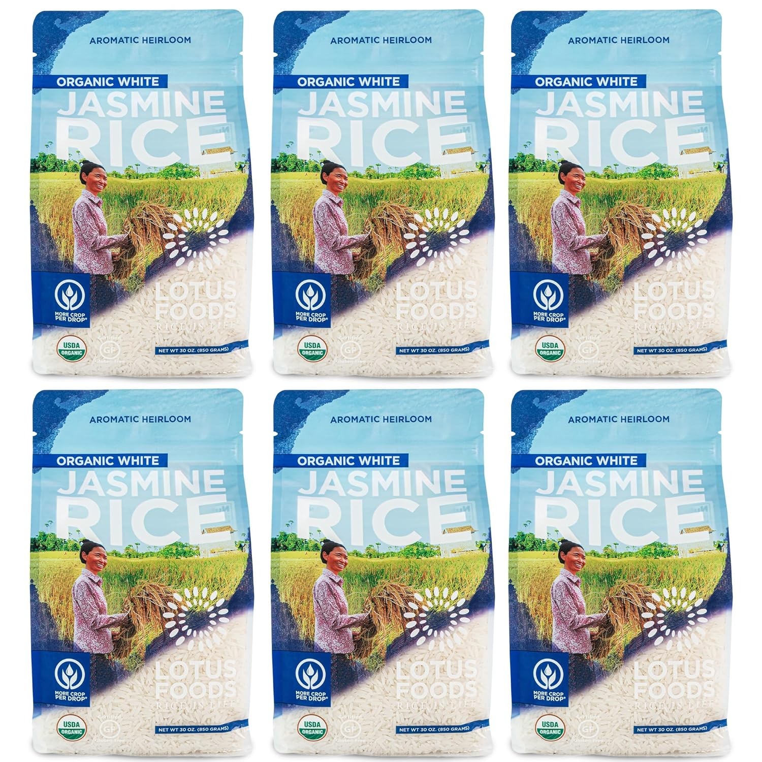 Lotus Foods Organic White Jasmine Rice – Jasmine Rice, Gluten Free White Rice