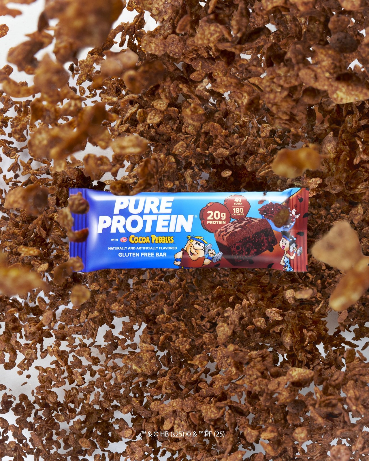 Pure Protein Cocoa PEBBLES™ Bars – 20g 12 Count (Pack of 1), brown