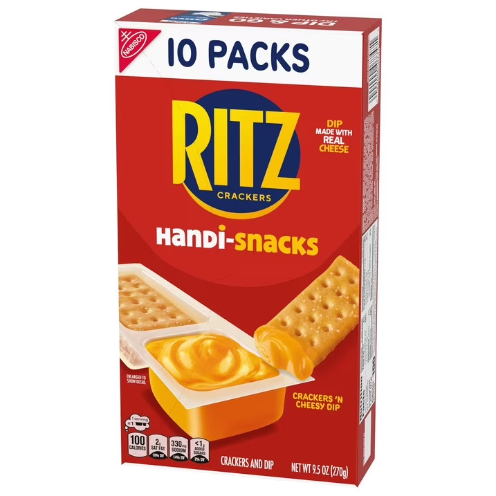 Handi-Snacks RITZ Crackers N Cheesy Dip Snack Packs, 10 Snack Packs