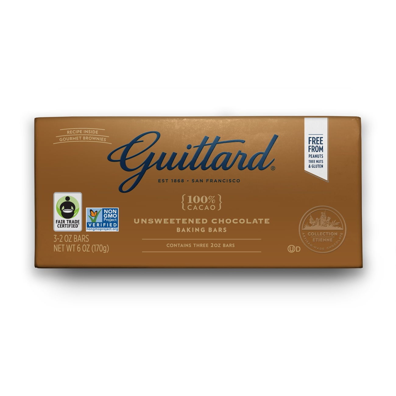 Guittard 100% Unsweetened Dark Chocolate Baking Bars Bar