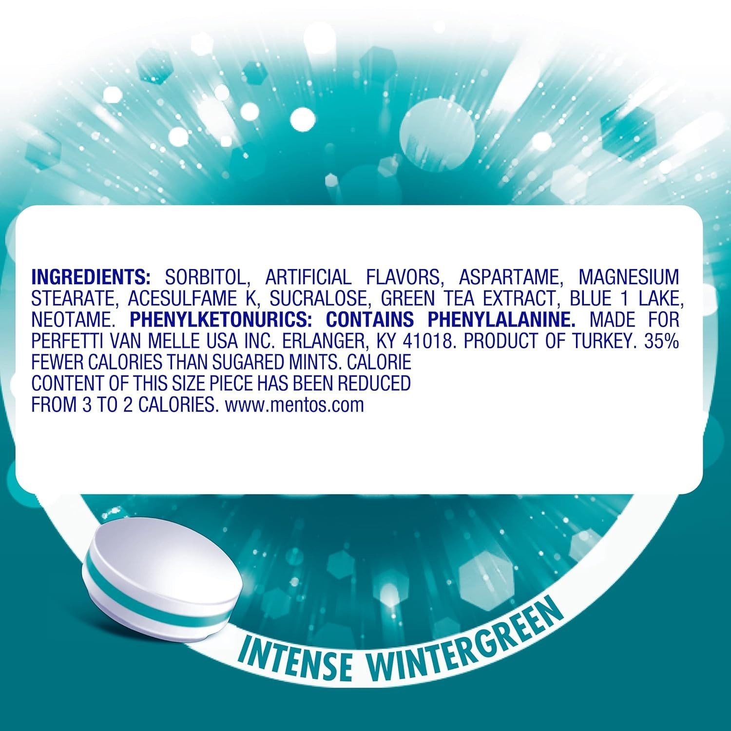 Mentos Clean Breath Hard Mints, Intense Wintergreen, 150 Pieces, 4 Count Pack