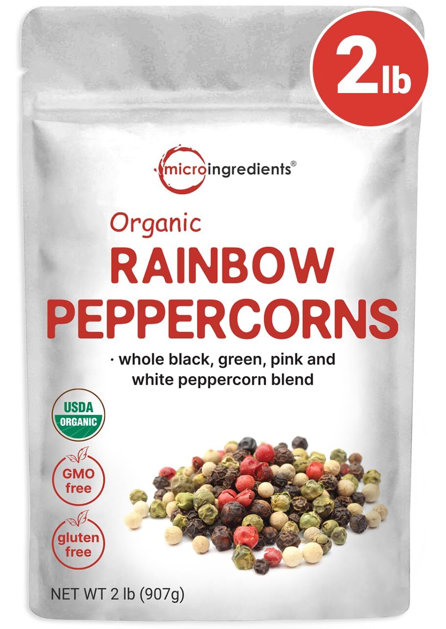 Micro Ingredients Organic Whole Rainbow Peppercorns 2lbs | Premium Whole Pepp…